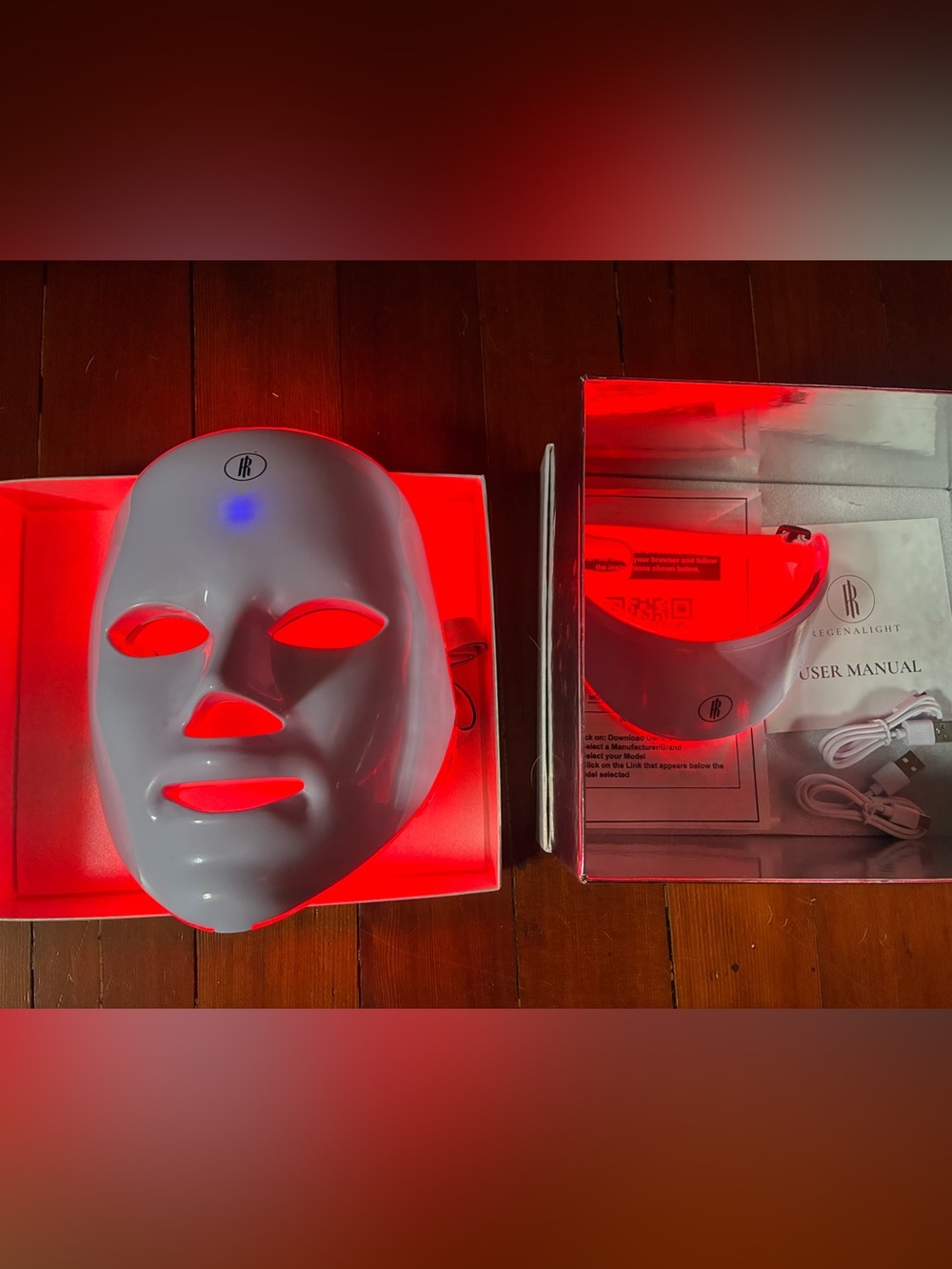 LED Light Therapy Face Mask - White by